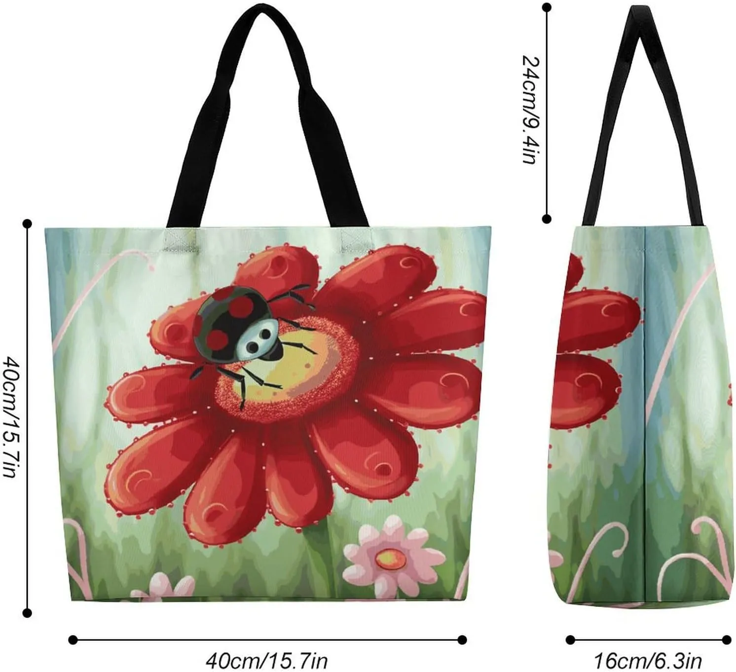 Yellow Rose Tote Bags, Reusable Grocery Bags, Large Shopping Bag, Shoulder Bag for Women