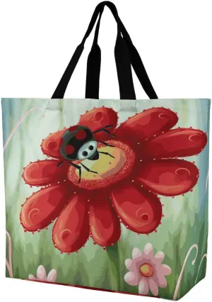 Yellow Rose Tote Bags, Reusable Grocery Bags, Large Shopping Bag, Shoulder Bag for Women