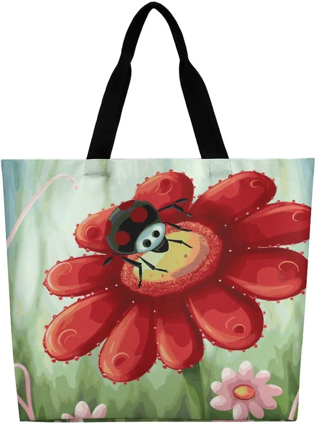 Yellow Rose Tote Bags, Reusable Grocery Bags, Large Shopping Bag, Shoulder Bag for Women
