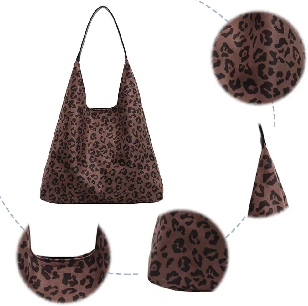 YFGBCX Leopard Tote Bag for Women Cheetah Purse Brown Vintage Hobo Bag Large Capacity Work Tote Bag