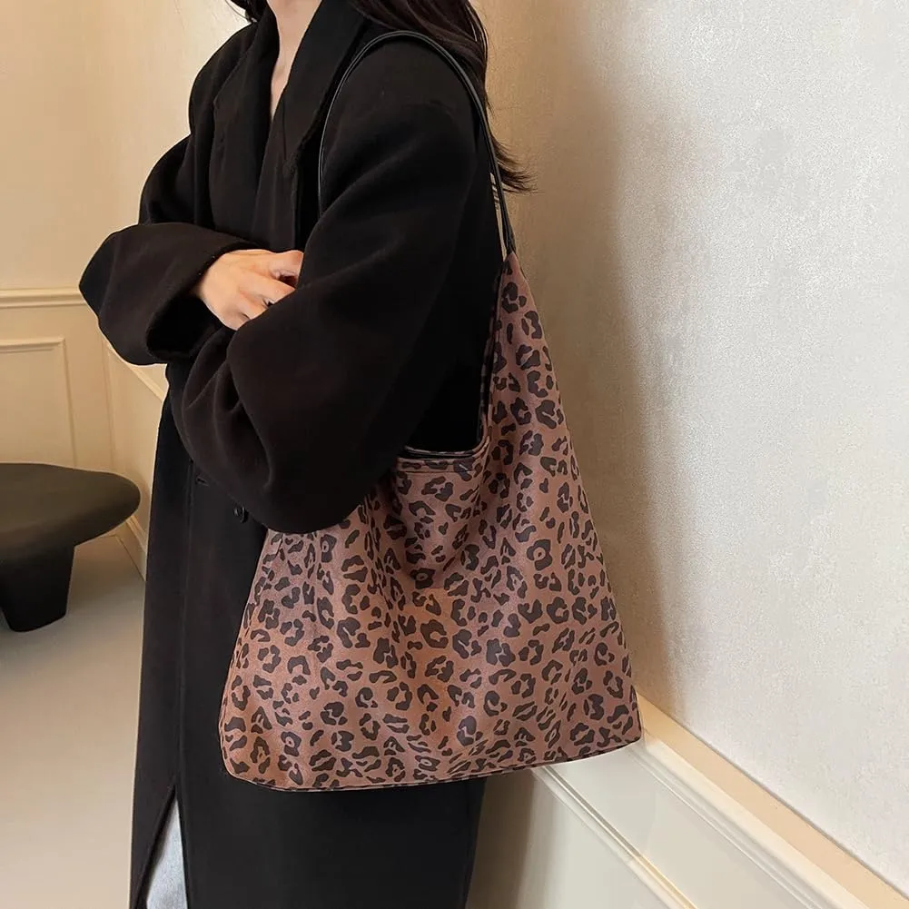 YFGBCX Leopard Tote Bag for Women Cheetah Purse Brown Vintage Hobo Bag Large Capacity Work Tote Bag