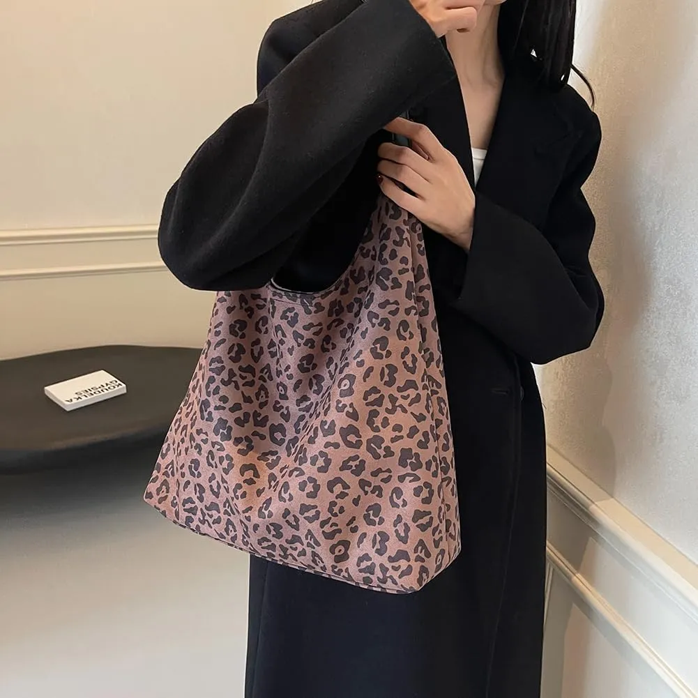 YFGBCX Leopard Tote Bag for Women Cheetah Purse Brown Vintage Hobo Bag Large Capacity Work Tote Bag