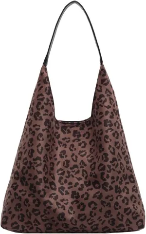 YFGBCX Leopard Tote Bag for Women Cheetah Purse Brown Vintage Hobo Bag Large Capacity Work Tote Bag