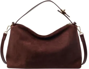 YFGBCX Satchel Handbags Suede Purse for Women 2024 Fall Suede Bag Slouchy Suede Crossbody Bag Satchel Purse
