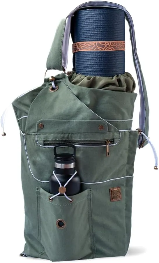 Yoga Mat Bag - Large Canvas Yoga Carrier with Accessories Fit, Backpack, Gift
