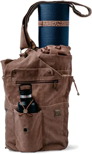 Yoga Mat Bag - Large Canvas Yoga Carrier with Accessories Fit, Backpack, Gift