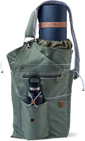 Yoga Mat Bag - Large Canvas Yoga Carrier with Accessories Fit, Backpack, Gift