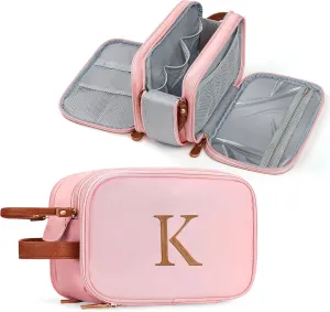 YOOLIFE Toiletry Bag for Women Men - Initial Travel Toiletry Bag Organizer Dopp Kit Water Resistant Personalized Gifts