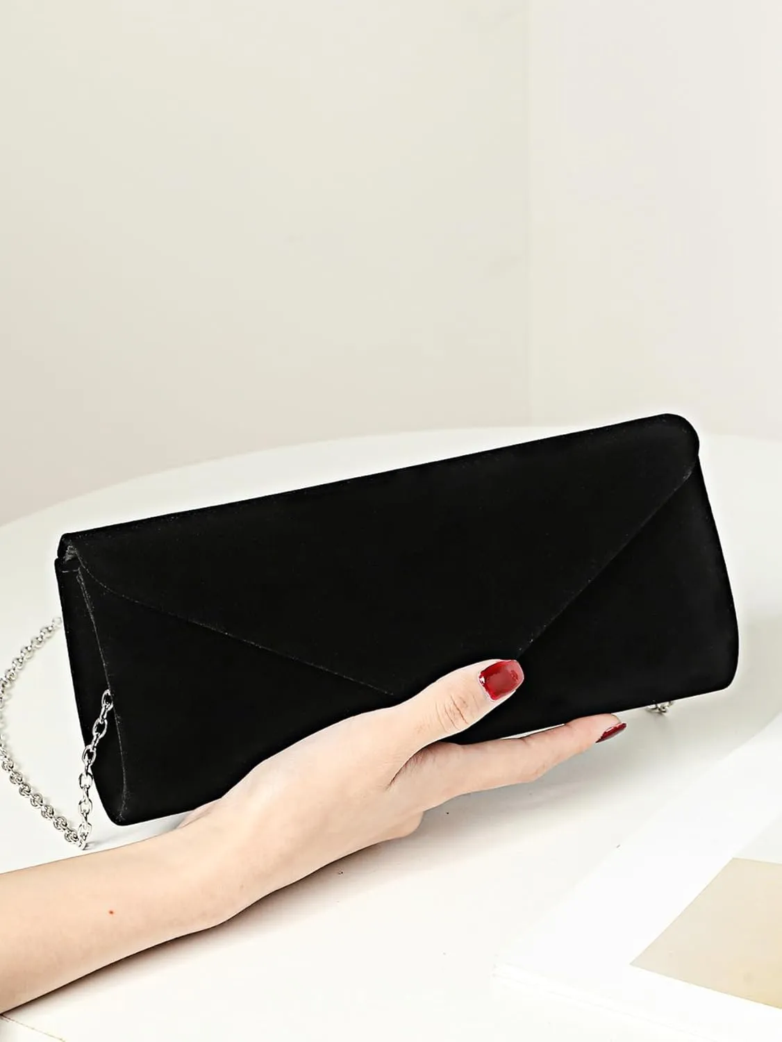 YYW 4 Pieces Women Evening Handbags Clutch Purses Shoulder Bag with Rhinestone Jewelry Set for Party Wedding