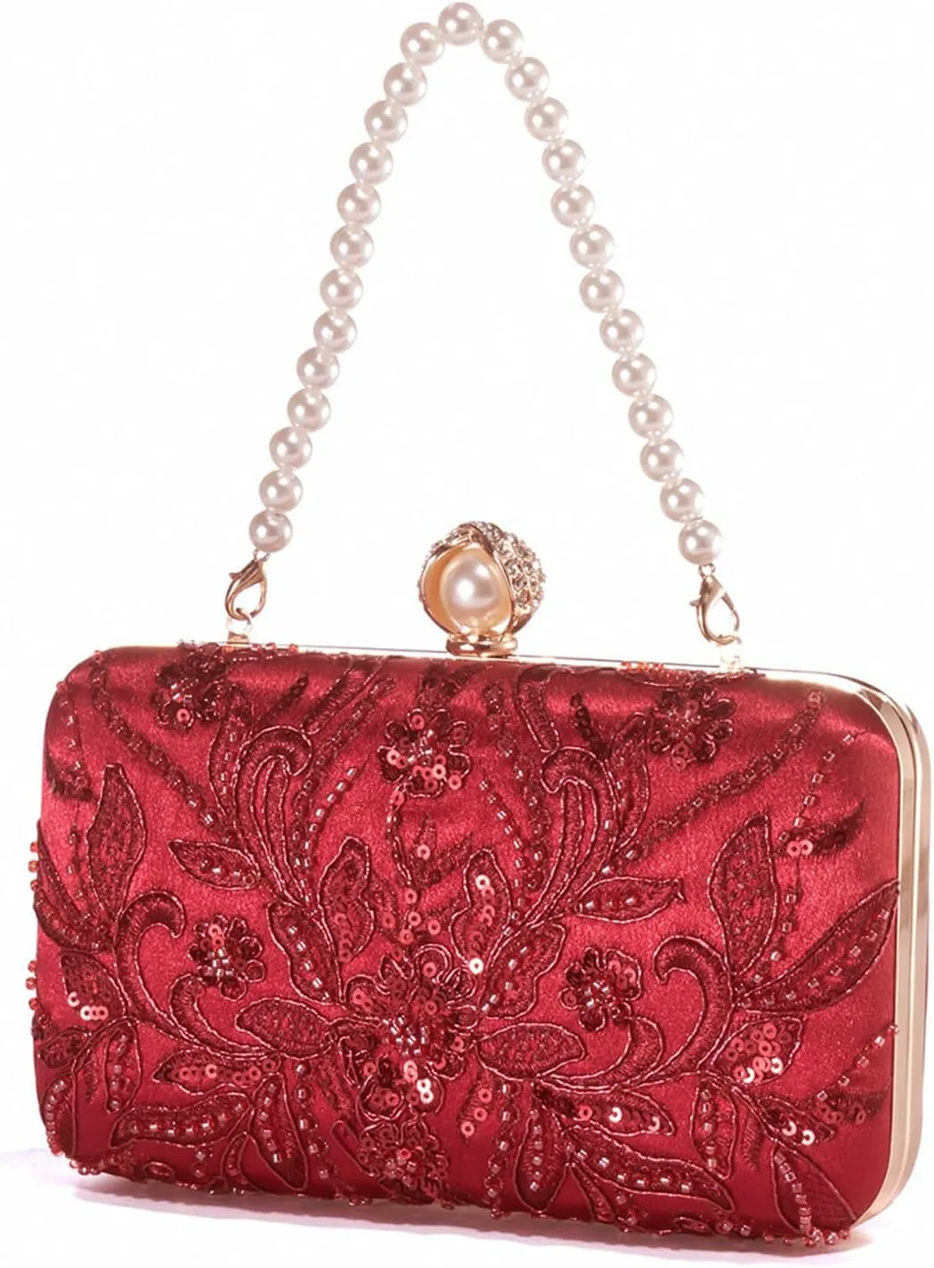 YYW Clutch Purses for Women Evening Bag Sequins Beaded Party Handbag Wedding Purse