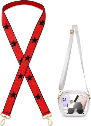 ZOLEAROPY Game Day Beaded Purse Strap Stadium Football University College Star Bag Strap Accessory Game Day Clear Crossbody